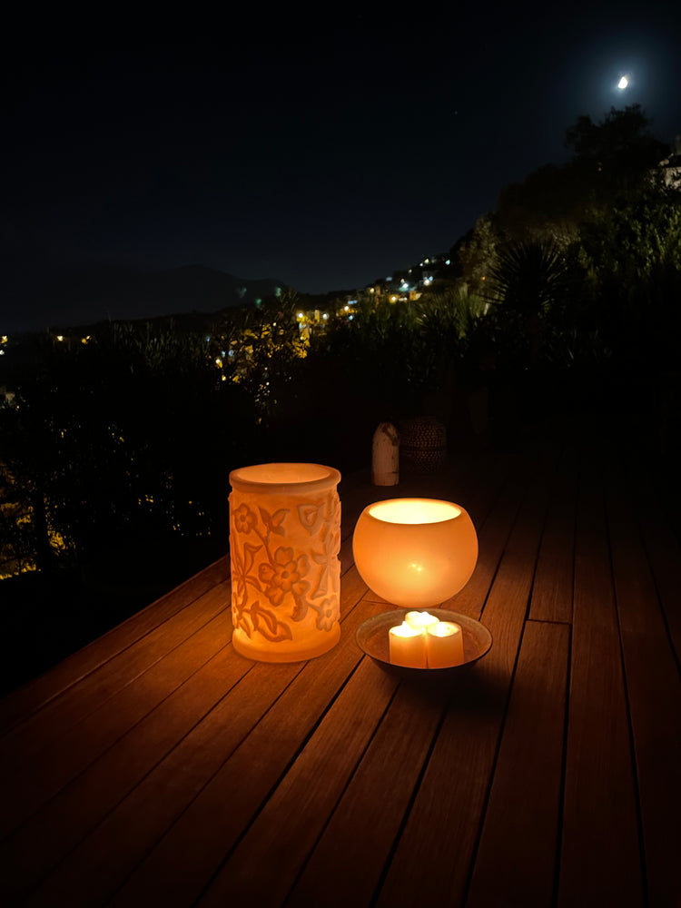 Ottoman Floral Design Lantern Candles