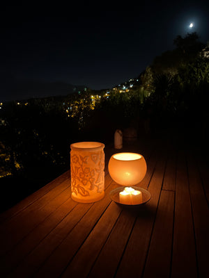 Ottoman Floral Design Lantern Candles